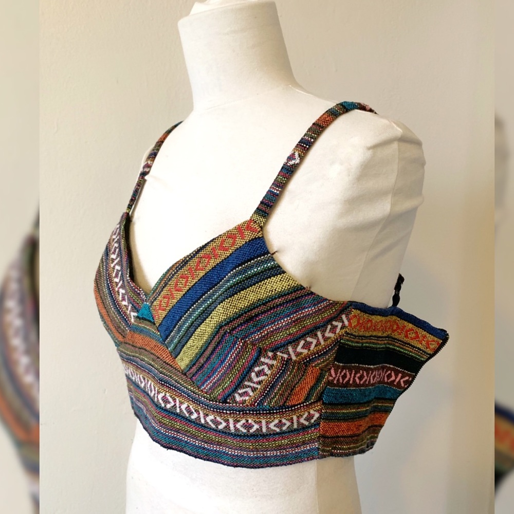 Boho Bralette Crop Top Adjustable Straps NWOT